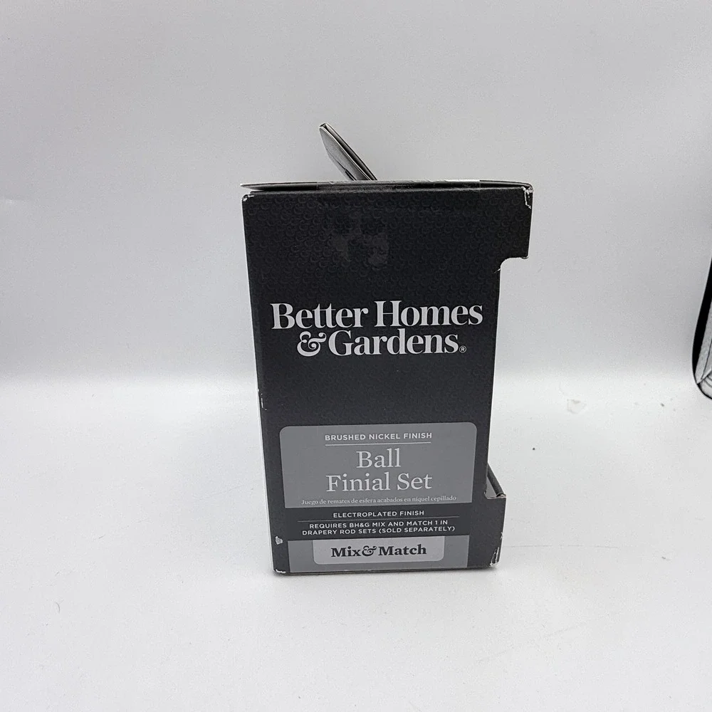 Better Homes & Gardens Ball Finial Set 1 Inch Brushed Nickel Mix & Match